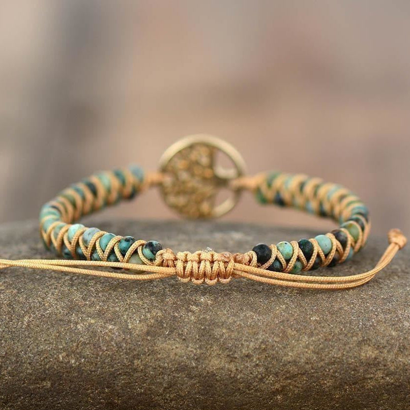 Natural African Turquoise & Tree of Life Bracelet™