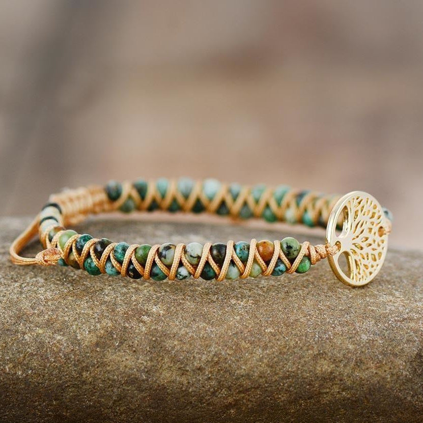 Natural African Turquoise & Tree of Life Bracelet™