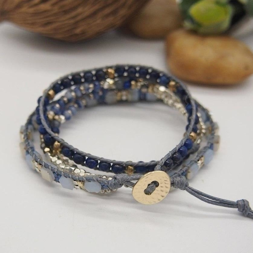 Natural Lapis Lazuli & Blue Aventurine Wrap Bracelet™