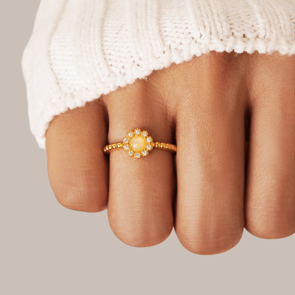 Opal Crystal Ring