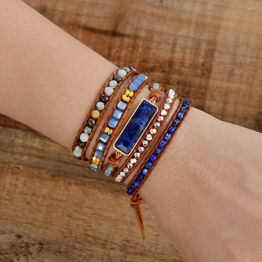 Sodalite Statement Wrap Bracelet