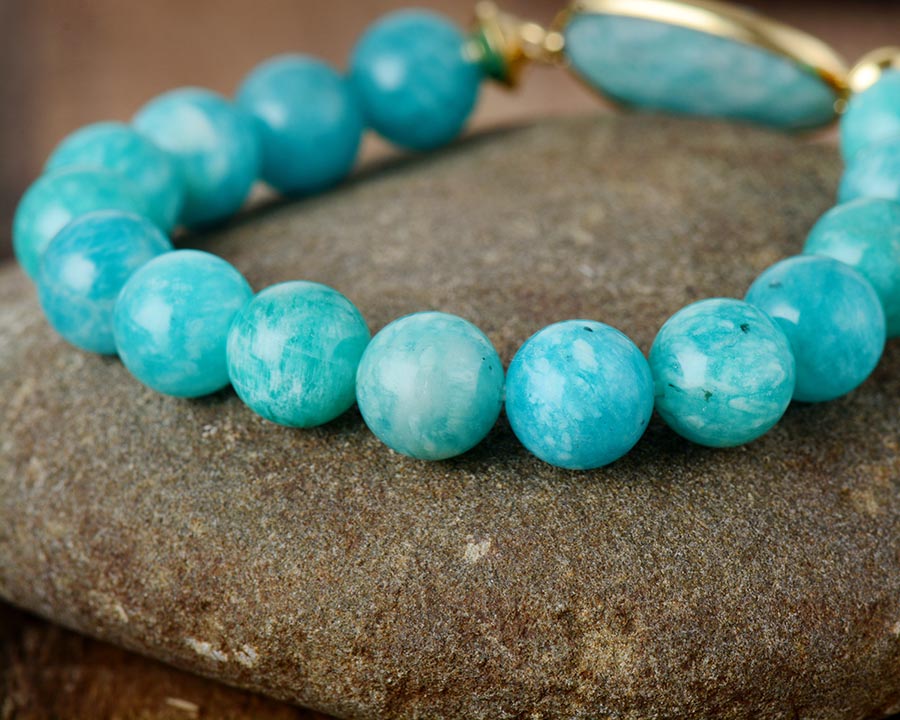 Amazonite Beaded Elastic Bracelet