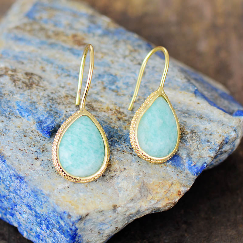 Grace Natural Stone Teardrop Earrings