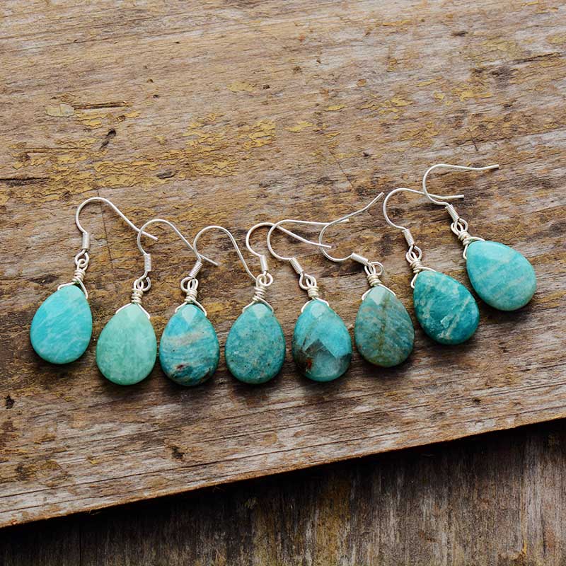 Amazonite Teardrop Earrings