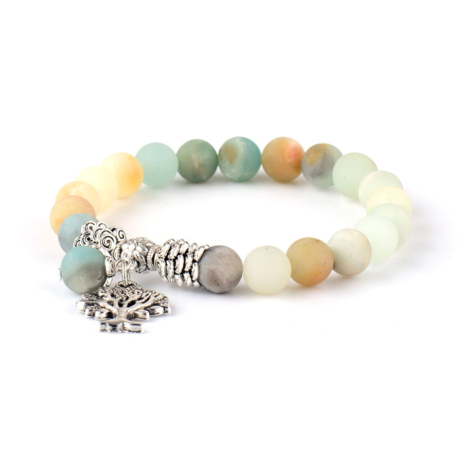 Tree of Life Amazonite Charm Bracelet