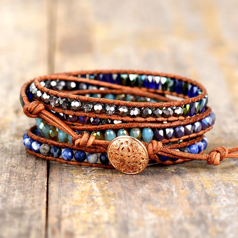 Lapis Lazuli Statement Wrap Bracelet