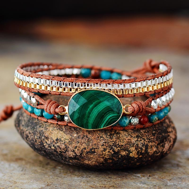 Malachite Stone Statement Bracelet