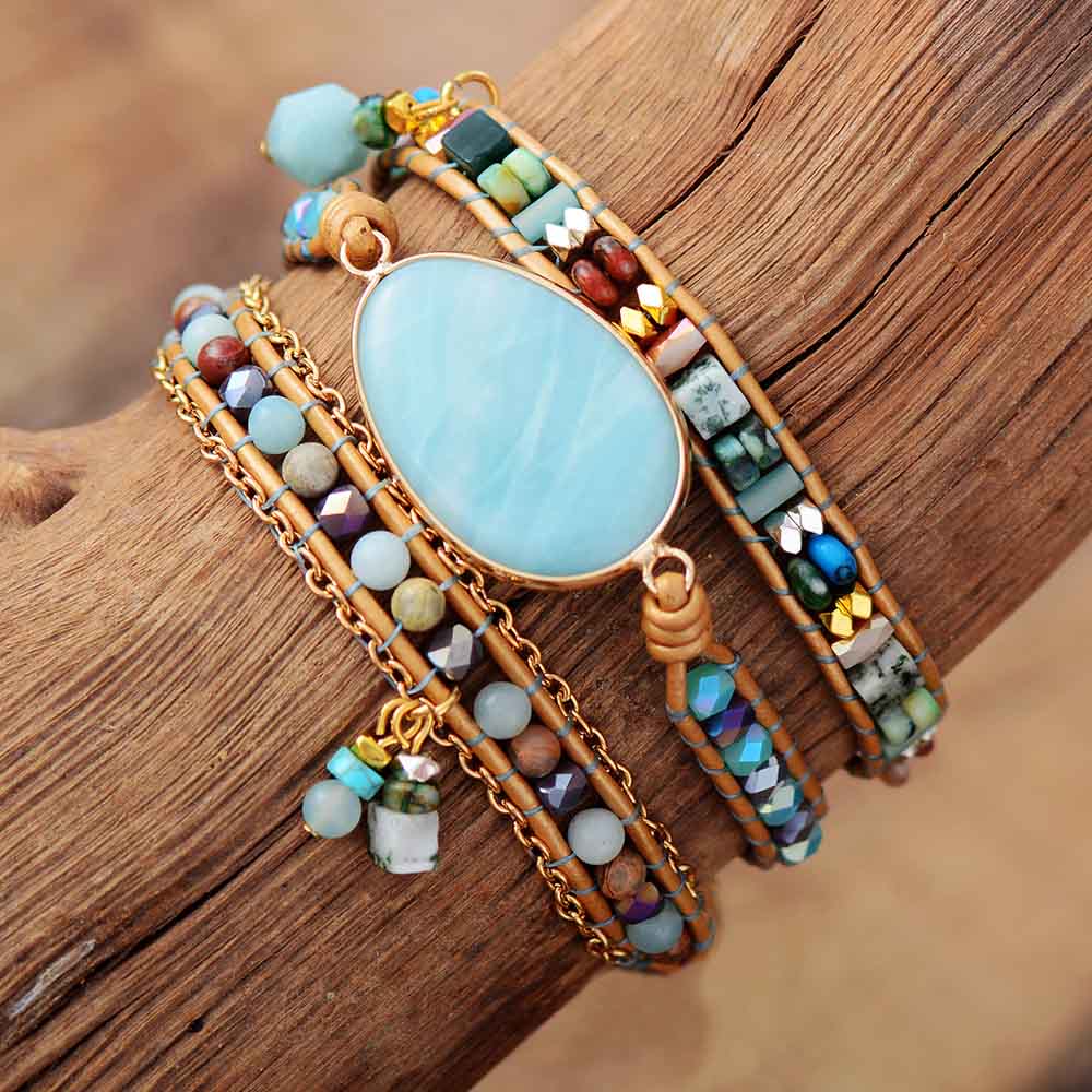 Amazonite Statement Wrap Bracelet