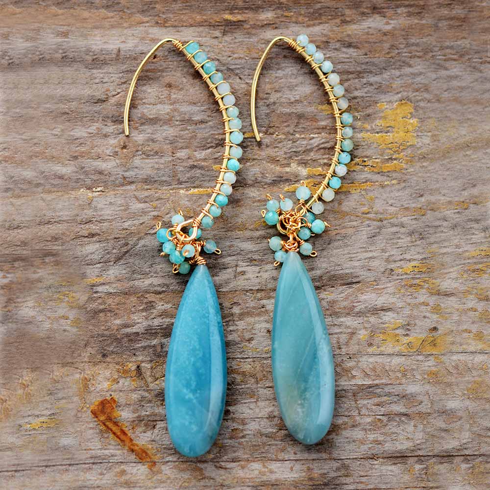 Amazonite Blossom Drop Earrings
