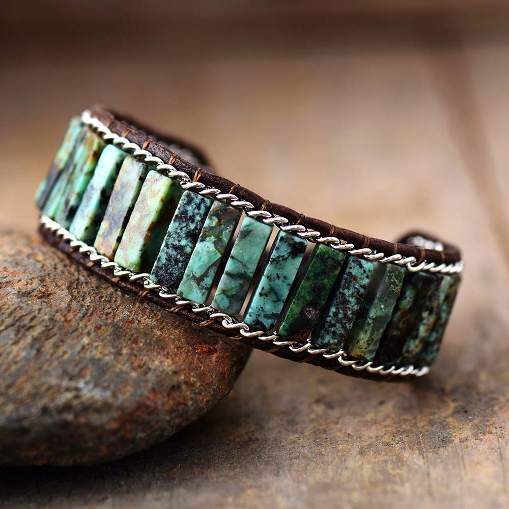 African Turquoise Vintage Chain Bracelet