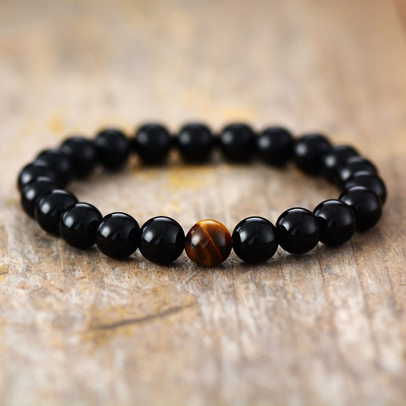 Black Obsidian & Tiger Eye Bracelet