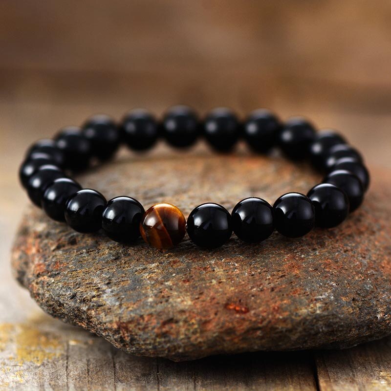 Black Obsidian & Tiger Eye Bracelet