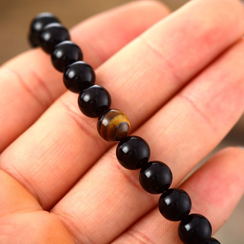 Black Obsidian & Tiger Eye Bracelet