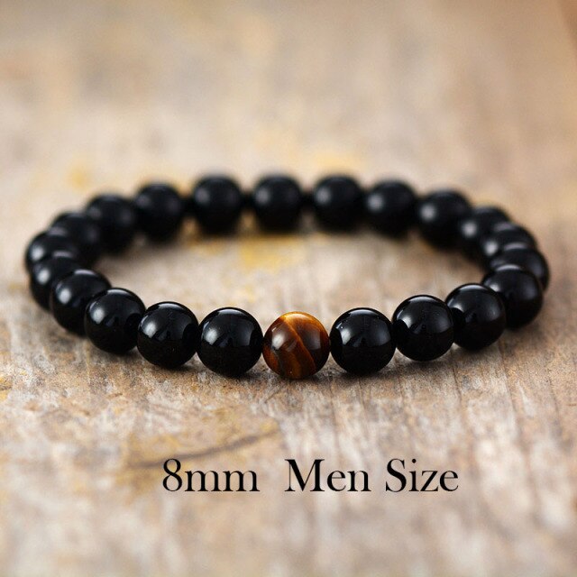 Black Obsidian & Tiger Eye Bracelet