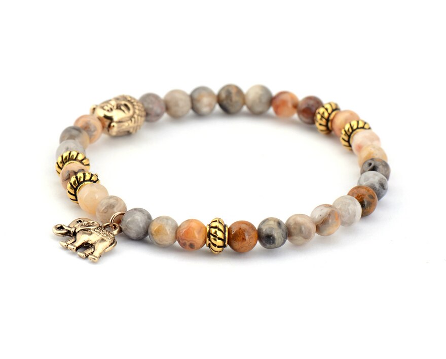 Elephant & Buddha Meditation Charm Bracelet
