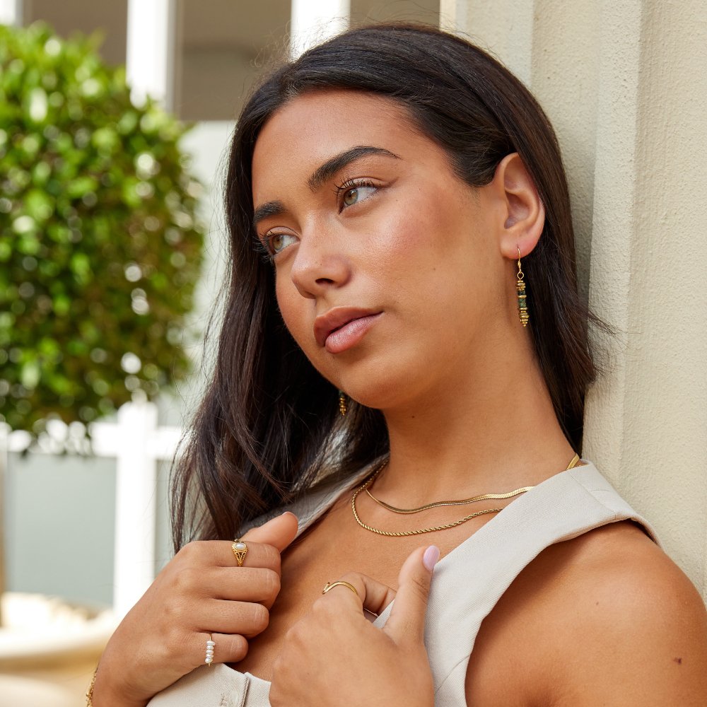 Turquoise Stone Drop Earrings