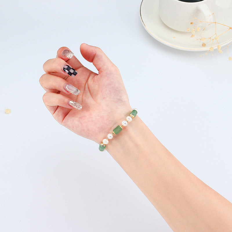 Handcrafted Aventurine Pearl Healing Bracelet For Women