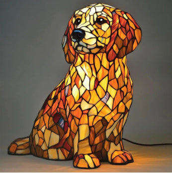 Colorful Dog Lamp Resin Decor By Tinkers - Positive Energy