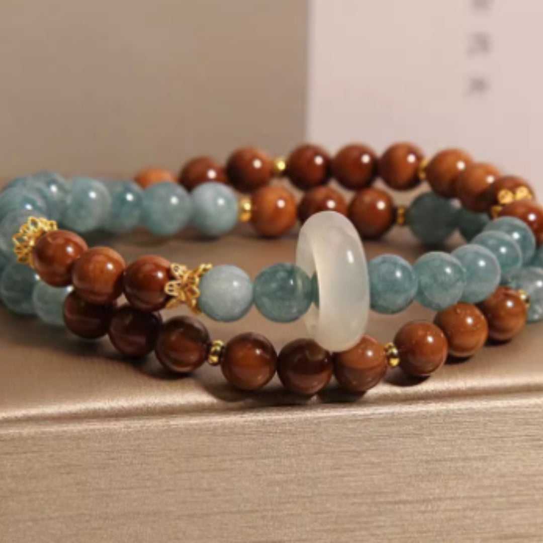 Blue Water Jade Calming Handcrafted Bracelet For Women