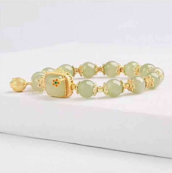 Exclusive Cubical Sugar Lotus Seedpod Alloy Bracelet