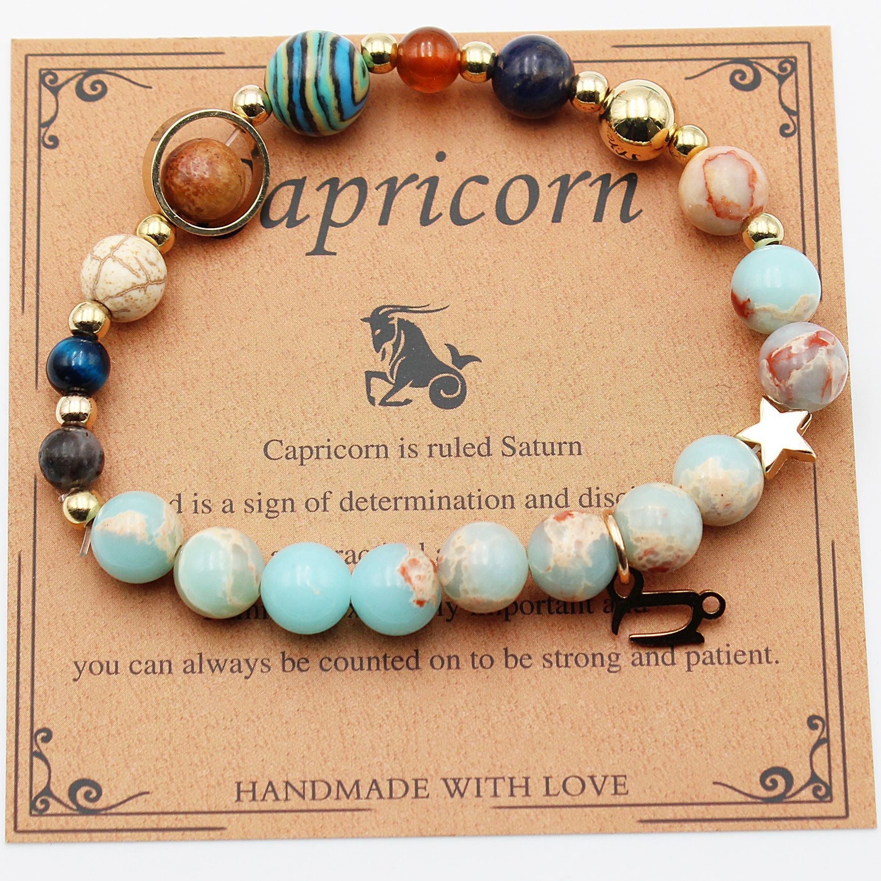 Twelve Constellations Natural Stone Bracelet Zodiac Edition