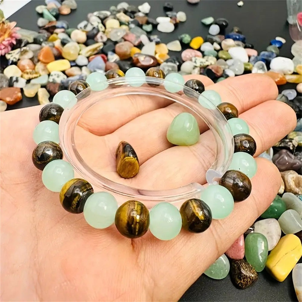 Tigereye Green Aventurine Bracelet Refined Natural Stone