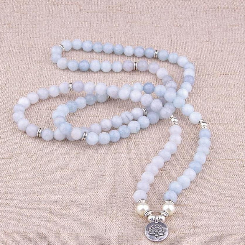 108 Natural Calcite & Pearl Mala Prayer Beads™