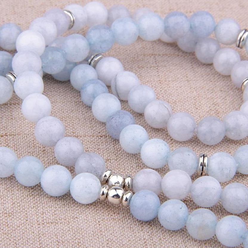 108 Natural Calcite & Pearl Mala Prayer Beads™