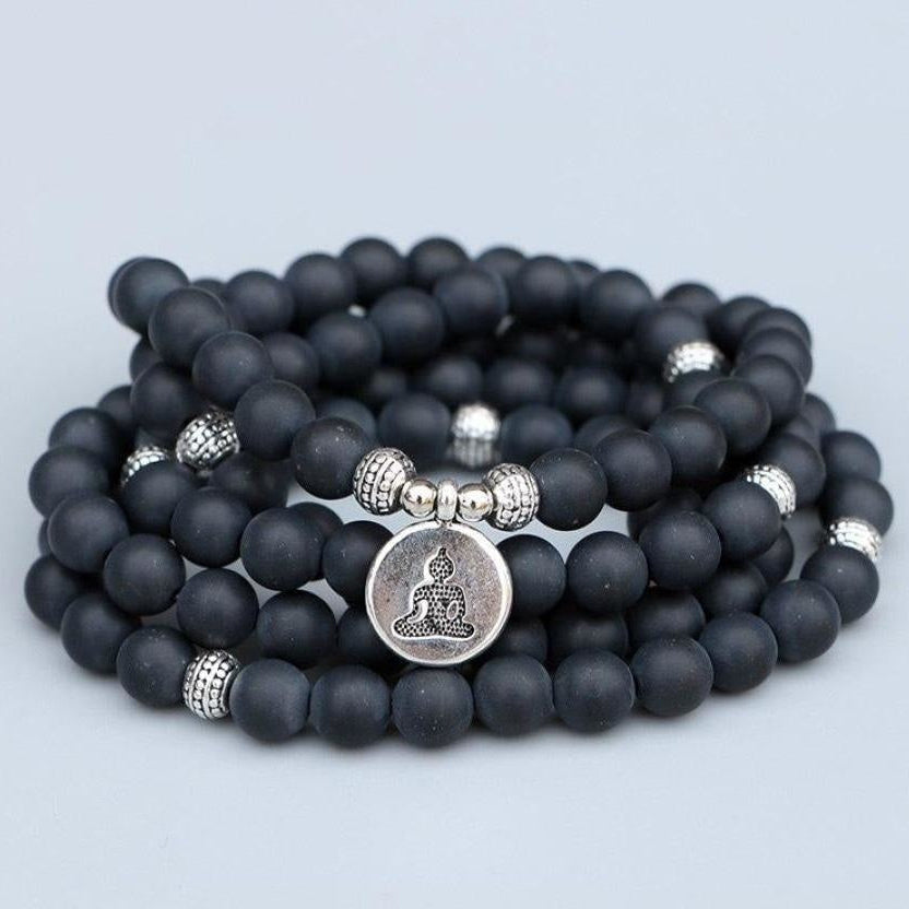 108 Natural Matte Black Onyx Mala Bead Bracelet™