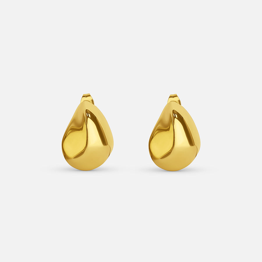 PEBBLE TEAR DROP EARRING GOLD