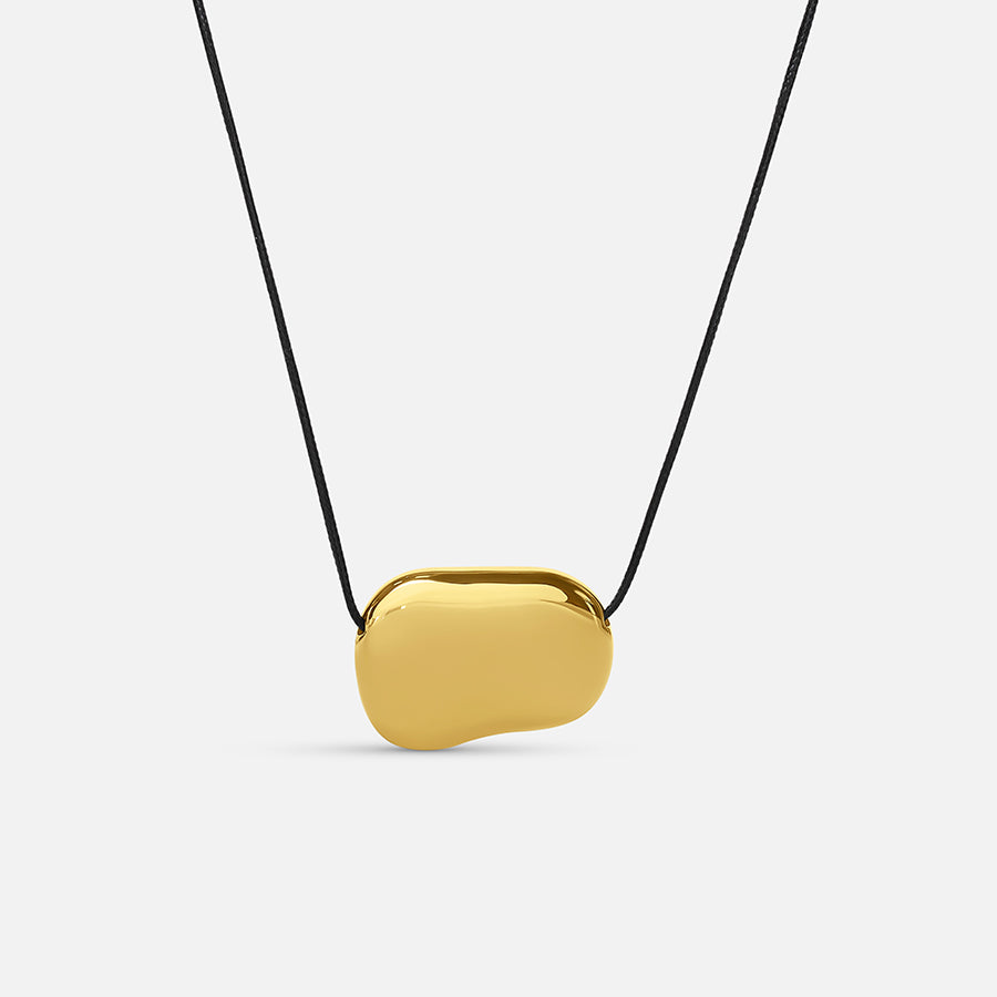 CORD PEBBLE NECKLACE GOLD