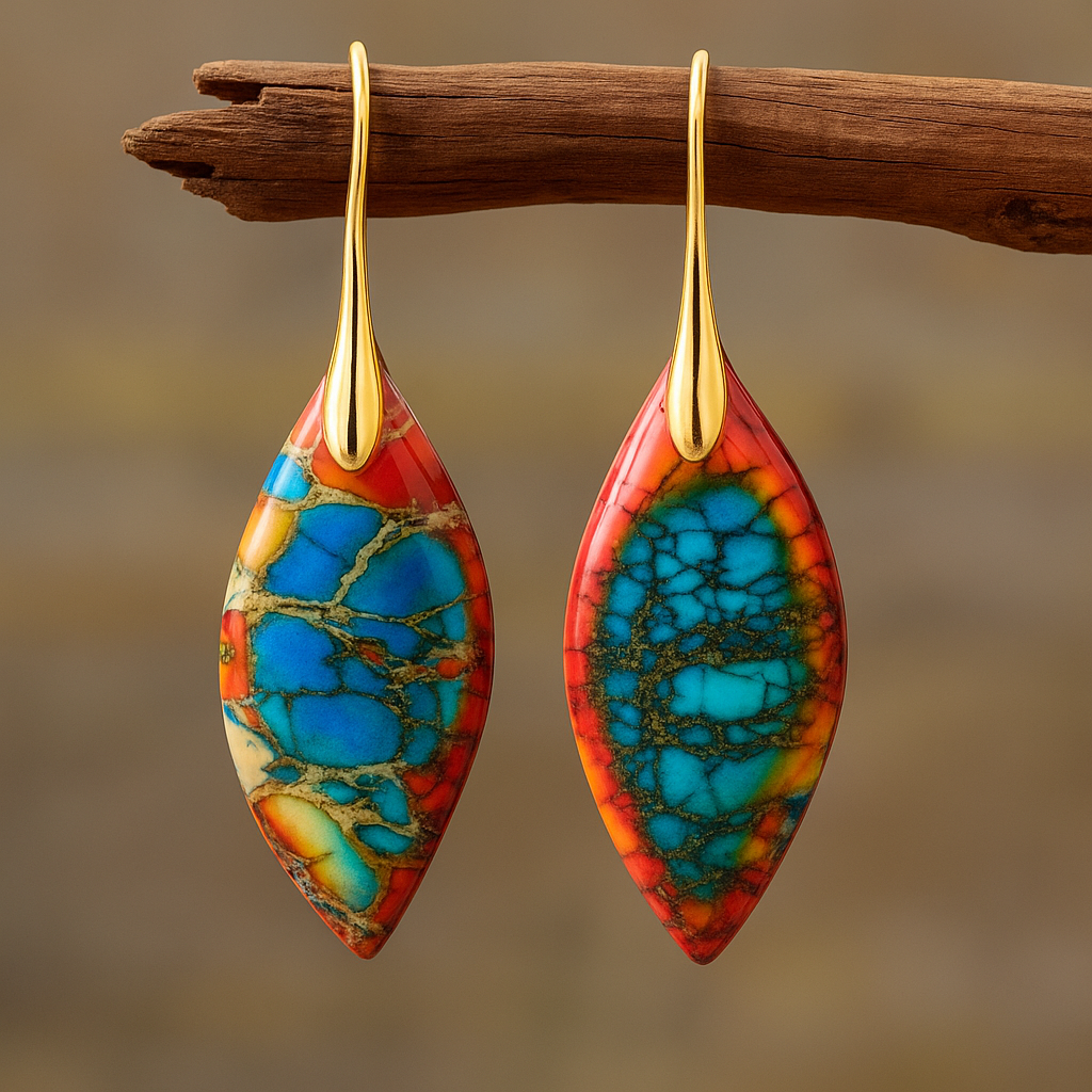 Multicoloured Stone Pendant  in Gold and Silver