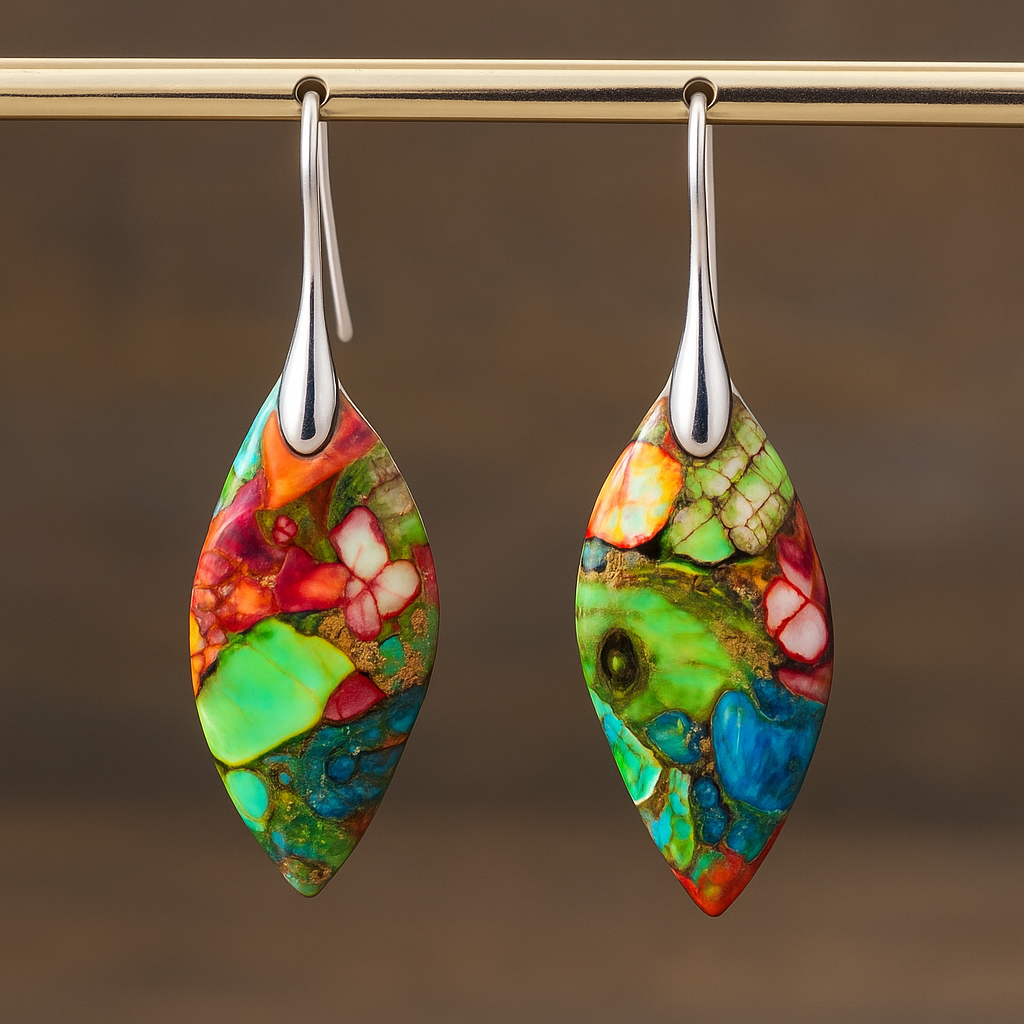 Multicoloured Stone Pendant  in Gold and Silver