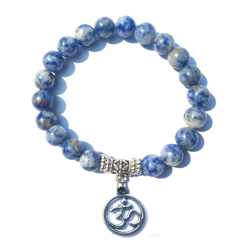 Handcrafted Blue Agate Protection Bracelet Unisex