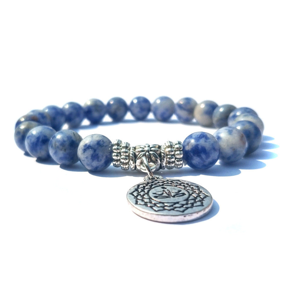Handcrafted Blue Agate Protection Bracelet Unisex