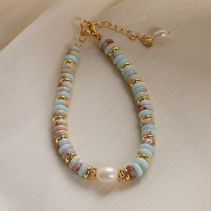 Natural Shoushan Stone Balance Bracelet for Women