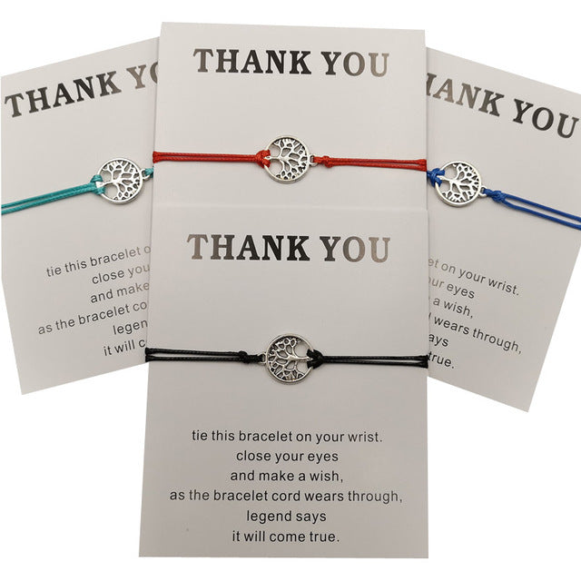 Red Handwoven Rope Tree Of Life Bracelet Adjustable Knot