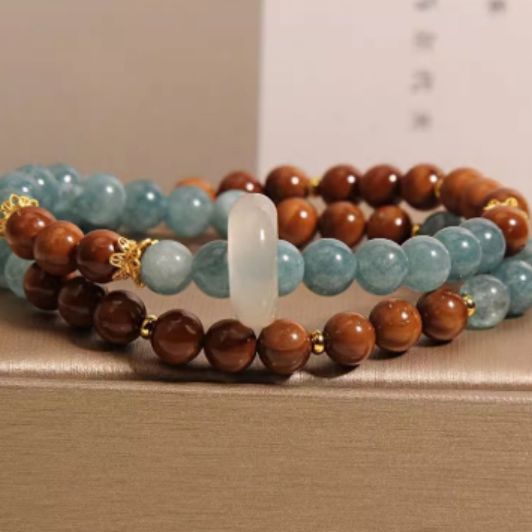 Blue Water Jade Calming Handcrafted Bracelet For Women