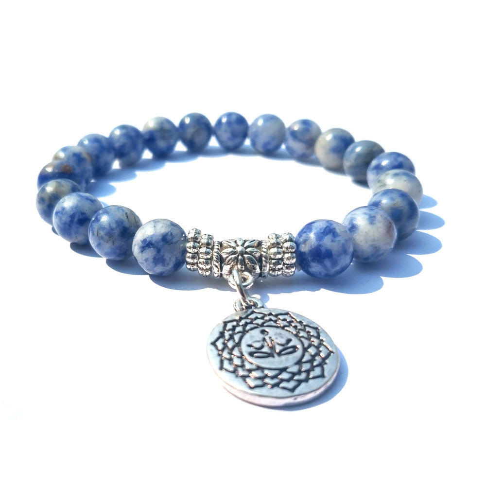 Handcrafted Blue Agate Protection Bracelet Unisex