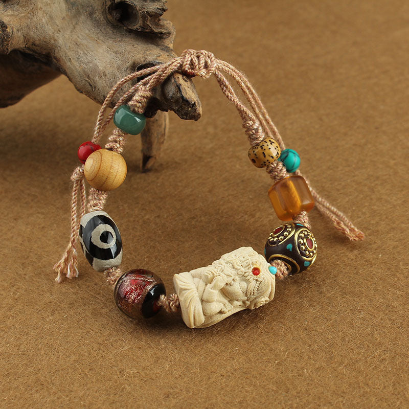 Natural Agate Tibet Beads Colored Beaded Bracelet For Women