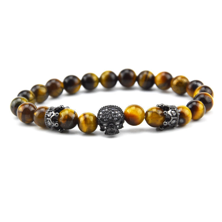 Volcanic Rock Beaded Crown Zircon Bracelet Exclusive