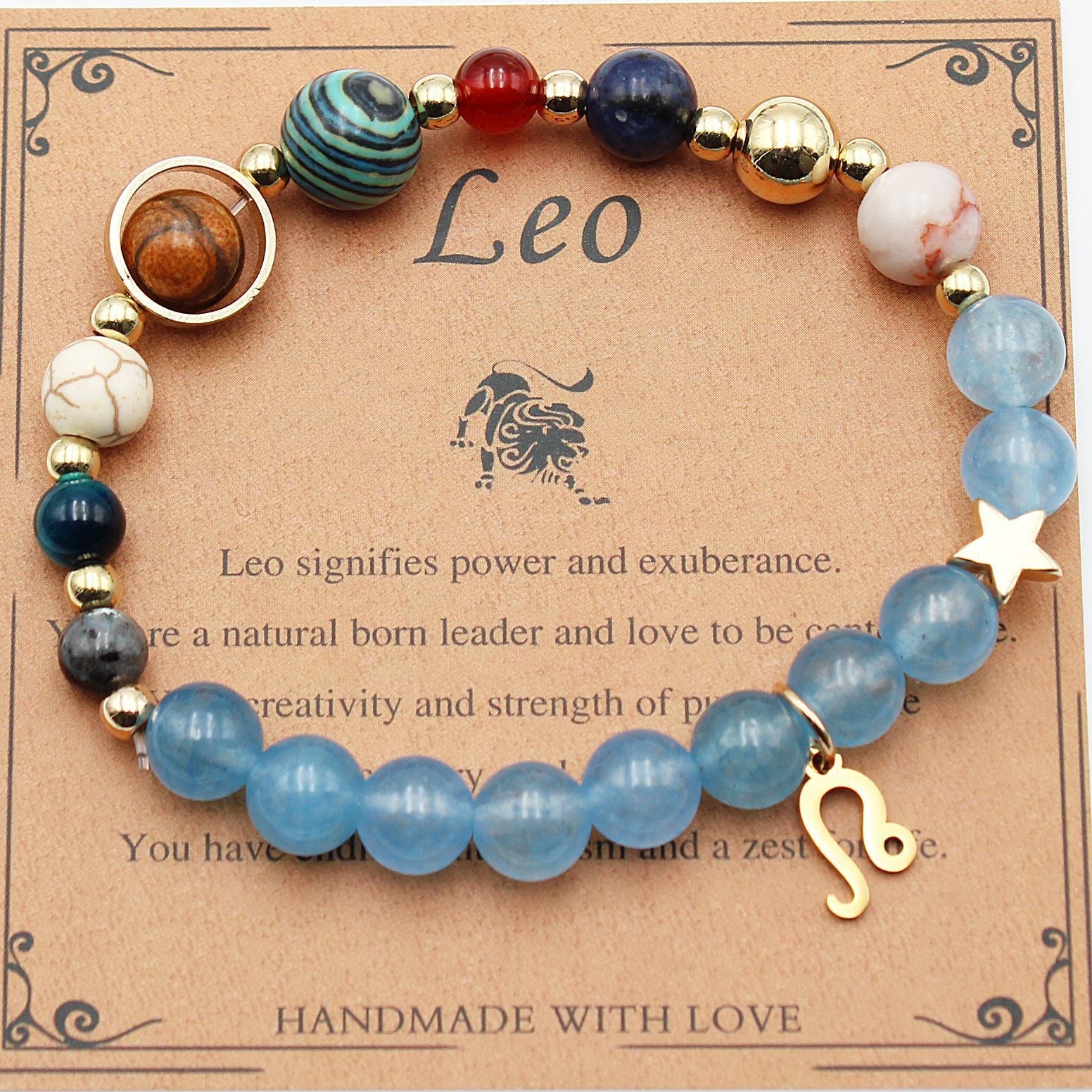 Twelve Constellations Natural Stone Bracelet Zodiac Edition
