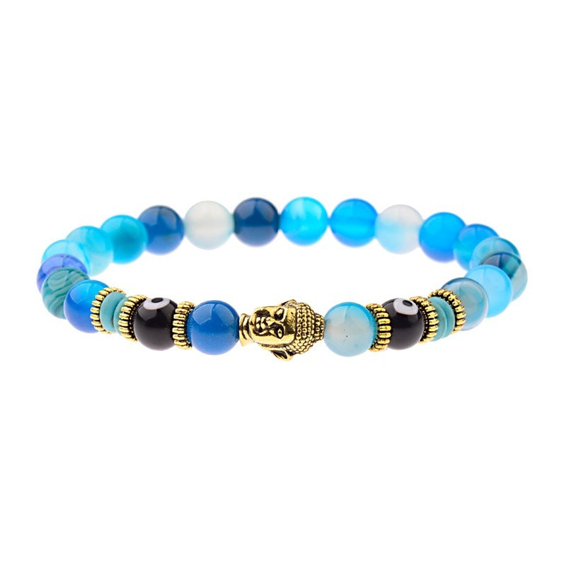 Buddha Head Alloy Signature Tiger Energy Stone Bracelet