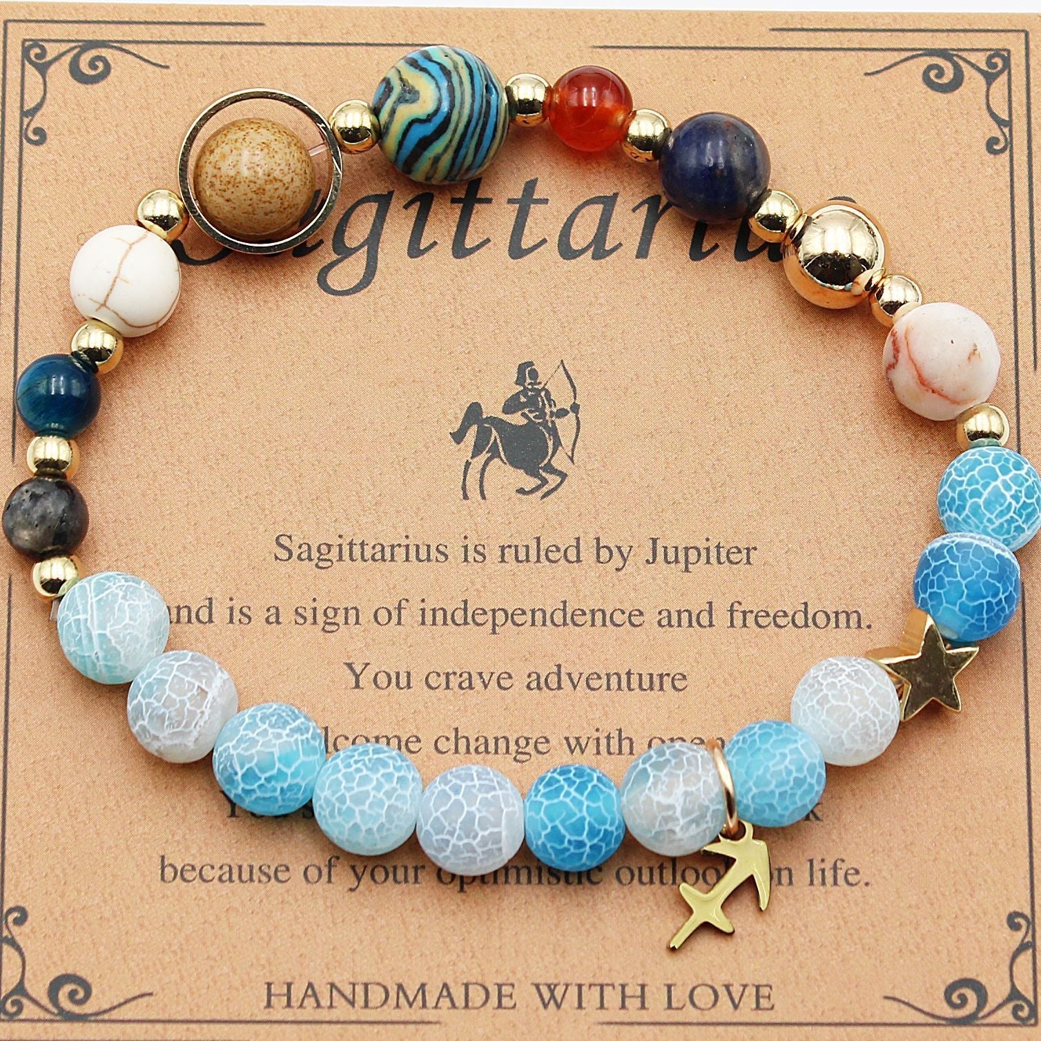 Twelve Constellations Natural Stone Bracelet Zodiac Edition