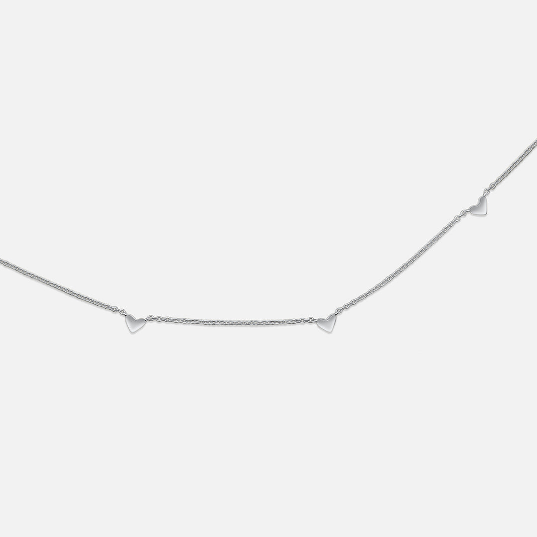 Fine Heart Charm Bracelet - Silver