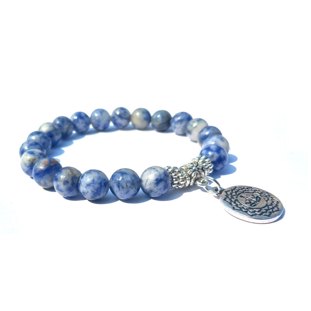 Handcrafted Blue Agate Protection Bracelet Unisex