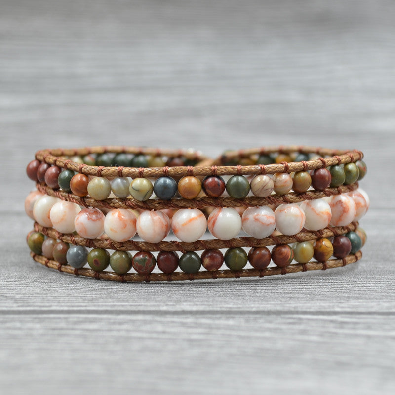 Sunflower Natural Stone Beaded Bracelet For Women