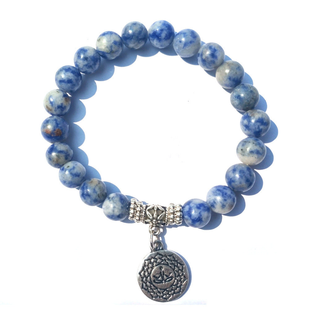 Handcrafted Blue Agate Protection Bracelet Unisex