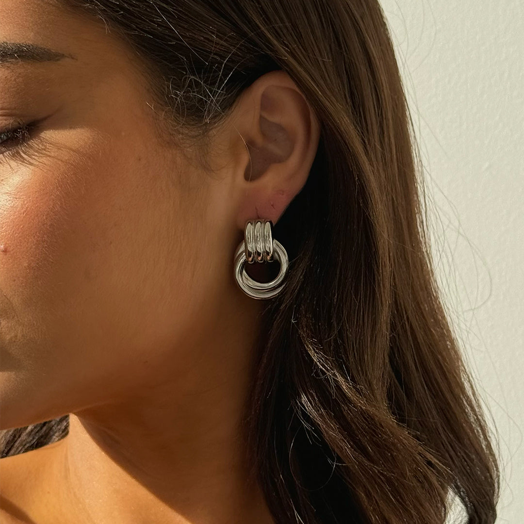 DOUBLE KNOT EARRINGS SILVER