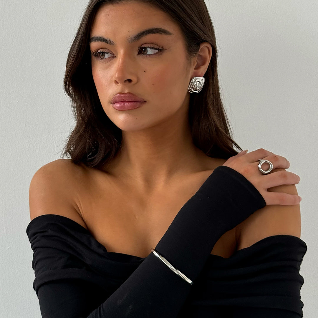 WAVE CUFF BANGLE SILVER